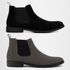 2 Botinas Chelsea Colorado Masculina Couro Nobuck - Cinza + Preto