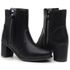 Bota Feminina com Salto Alto Couro Ecológico Lisa Cano Médio/Longo - Preto