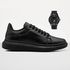 Tenis Masculino Casual Sola Alta Oversize Macquen com Relógio - Preto/Preto