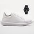 Tenis Masculino Casual Sola Alta Oversize Macquen com Relógio - Branco/Branco