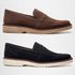 Kit 2 Mocassim Masculino Loafer Derby em Camurça - Azul + Marrom