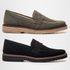 Kit 2 Mocassim Masculino Loafer Derby em Camurça - Preto + Oliva