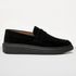Mocassim Masculino Sola Alta Loafer Derby em Camurça - Preto/Preto
