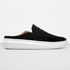 Mule Masculino Sola Alta Loafer Derby em Camurça - Preto/Branco
