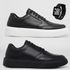 2 Tenis Masculino Casual Sola Reta Leve e Confort + Relógio Digital - Preto/Branco + Preto/Preto