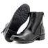 Coturno feminino couro legítimo 7506 preto com fecho em zíper dos dois lados