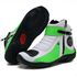 Bota motociclista em couro legítimo 271 personalizado branco com verde