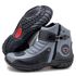 Bota motociclista Atron Shoes em couro legítimo 271 personalizado cinza e preto
