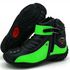 Bota motociclista Atron Shoes preta e verde em couro legítimo 271