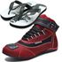 Tênis motociclista vermelho nobuck unissex 310 com chinelo estampado
