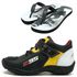 TÊNIS MOTOCICLISTA AS95 EM COURO LEGITIMO NAS CORES PRETO AMARELO E BRANCO 403 KIT CHINELO