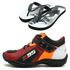 TÊNIS MOTOCICLISTA AS95 EM COURO LEGÍTIMO NAS CORES VERMELHO BRANCO E LARANJA 403 KIT CHINELO