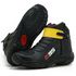 Bota motociclista Couro Legítimo na cor Preto com Amarelo Atron Shoes AS95