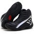 Bota motociclista Atron Shoes Refletiva em couro legítimo resistente a água nas cores preto e prata 279