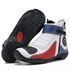 Bota motociclista Atron Shoes em couro legítimo nas cores branco azul e vermelho 271