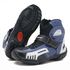 Bota motociclista AS-RACING respirável em couro legítimo nas cores preto branco e azul 406
