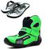 KIT CHINELO BOTA MOTOCICLISTA AS-RACING VENTED EM COURO LEGÍTIMO NA COR VERDE 406