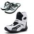 KIT CHINELO BOTA MOTOCICLISTA AS-RACING EM COURO LEGÍTIMO NA COR BRANCA
