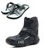 KIT CHINELOBOTA MOTOCICLISTA AS-RACING RESPIRÁVEL EM COURO LEGÍTIMO NA COR PRETA 406