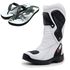 KIT CHINELO BOTA MOTOCICLISTA AS95-PRO EM COURO LEGÍTIMO NA COR BRANCA 405