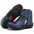 Bota motociclista semi-impermeável com refletivo nas cores azul com preto 308