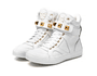 Tenis Sneaker Bawmi Cano Alto Feminino Branco com Piramide