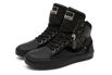 Tenis Sneaker Bawmi Cano Alto Feminino Preto com Ziper