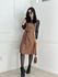 Vestido Courino Marrom 