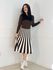 Vestido Tricô Modal Marrom/Branco