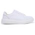 Tênis de Amarrar Couro Liso Branco Sola Alta Branca Clean