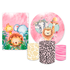 Kit Casadinho Capa Painel + Trio Capa Cilindros Safari Aquarela Rosa