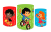 Trio Capas de Cilindros Sublimados Decorativo Tema Infantil 3 Palavrinhas Decoração