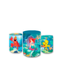 Trio Capas de Cilindros Sublimados Decorativo Tema Infantil Menina Princesa Ariel Pequena Sereia