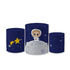 Trio Capas de Cilindros Sublimados Decorativo Tema Astronauta Colorido Decoração Infantil Menino