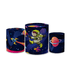 Trio Capas de Cilindros Sublimados Decorativo Tema Astronauta Colorido Decoração Infantil Menino