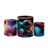 Trio Capas de Cilindros Sublimados Decorativo Tema Astronauta Colorido Decoração Infantil Menino