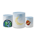 Trio Capas de Cilindros Sublimados Decorativo Tema Astronauta Colorido Decoração Infantil Menino