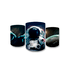 Trio Capas de Cilindros Sublimados Decorativo Tema Astronauta Colorido Decoração Infantil Menino