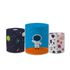 Trio Capas de Cilindros Sublimados Decorativo Tema Astronauta Colorido Decoração Infantil Menino