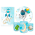 Kit Casadinho Capa Painel Redondo + Retangular + Trio Capas de Cilindro Tema Astronauta Decoração Menino Infantil