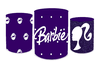 Trio Capas de Cilindros Sublimados Decorativo Tema Barbie Girl Decoração Infantil Menina