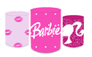 Trio Capas de Cilindros Sublimados Decorativo Tema Barbie Girl Decoração Infantil Menina