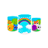 Trio Capas de Cilindros Sublimados Decorativo Tema Infantil Bolofofos Decoração Festa Menino Menina Colorido