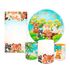 Kit Casadinho Capa Painel Redondo + Retangular + Trio Capas de Cilindro Tema Bosque Decorativo Animais