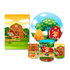 Kit Casadinho Capa Painel Redondo + Retangular + Trio Capas de Cilindro Tema Decorativo Fazendinha Animais Infantil