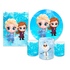 Kit Casadinho Capa Painel Redondo + Retangular + Trio Capas de Cilindro Tema Frozen Elsa Decoração Infantil Menina