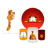Kit Casadinho Capa Painel Redondo + Retangular + Trio Capas de Cilindro Tema Garfield Gato Decoração Infantil