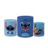 Trio Capas de Cilindros Sublimados Decorativo Tema Lilo e Stitch Decoração Festa Infantil