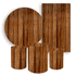 Kit Casadinho Capa Painel Redondo + Retangular + Trio Capas de Cilindro Tema Madeira 3D Decoração Ripa