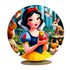 Capa Mini Painel Redondo 50x50cm Decorativo Tema Branca de Neve Princesa Decoração Festa Menina